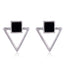 Enamel Square Hollow Triangle Earrings Drop Earrings SUKI Official Store Store 