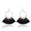 Ethnic Circle Fringed Tassel Earrings Drop Earrings Shine Lives Store Black 