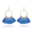 Ethnic Circle Fringed Tassel Earrings Drop Earrings Shine Lives Store Blue 