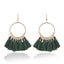 Ethnic Circle Fringed Tassel Earrings Drop Earrings Shine Lives Store Olive 