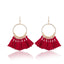 Ethnic Circle Fringed Tassel Earrings Drop Earrings Shine Lives Store Red 