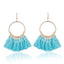 Ethnic Circle Fringed Tassel Earrings Drop Earrings Shine Lives Store Sky Blue 