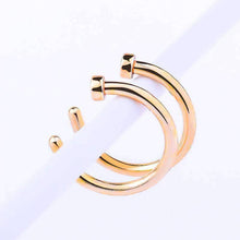 Fake Septum Titanium Nose Ring And Body Clip Hoop Jewelry for Women Body Jewelry Jiang Xiaobin's store gold 