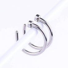 Fake Septum Titanium Nose Ring And Body Clip Hoop Jewelry for Women Body Jewelry Jiang Xiaobin's store silver 