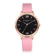 Fashion Casual Rose Gold Simple Leather Women’s Dress Watch Women's Watches 77 Queens Store Pink Rose Gold 
