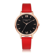 Fashion Casual Rose Gold Simple Leather Women’s Dress Watch Women's Watches 77 Queens Store Red Rose Gold