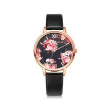 Fashion Leather Strap Rose Gold Women’s Dress Watch Women's Watches 77 Queens Store Black