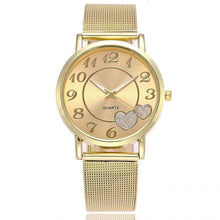 Fashion Silver And Gold Mesh Love Heart Dial Women's Dress Watch Women's Watches Aiwise Store gold 
