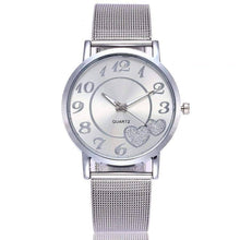 Fashion Silver And Gold Mesh Love Heart Dial Women's Dress Watch Women's Watches Aiwise Store silver
