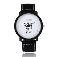 Fashion Sports Leather Band Unisex Anti-shock Lover Watch Lover's Watches jw wristwatches Store King Black white