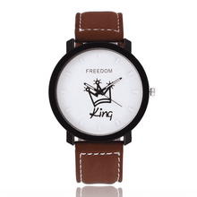 Fashion Sports Leather Band Unisex Anti-shock Lover Watch Lover's Watches jw wristwatches Store King Brown White