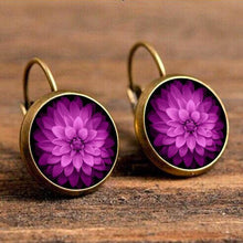 Flower Drop Round Earrings Drop Earrings Crazy Feng Official Store 