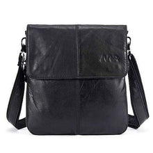 Genuine Leather Small Flap Solid Crossbody Bag for Men Crossbody Bags MVA Bags Factory Sell store 8006A-black