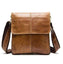 Genuine Leather Small Flap Solid Crossbody Bag for Men Crossbody Bags MVA Bags Factory Sell store 8006brown 