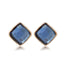 Geometric Crystal Gold Long Earrings Drop Earrings manikay Store E004 Blue 