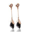 Geometric Crystal Gold Long Earrings Drop Earrings manikay Store E071 black 