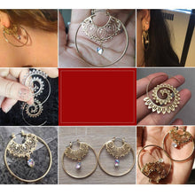 Geometry Round Creole Earrings Hoop Earrings IF ME Official Store