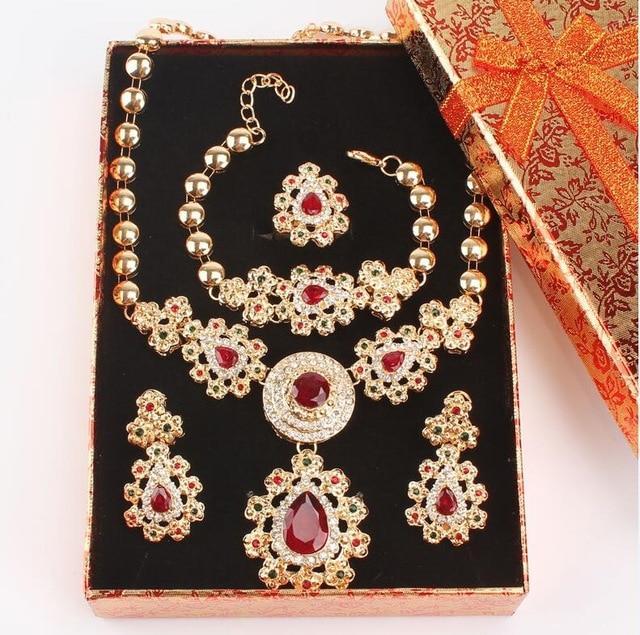 Gold Color African Beads Jewelry Sets Bridal Jewelry Sets Carol Jewelry set add box 