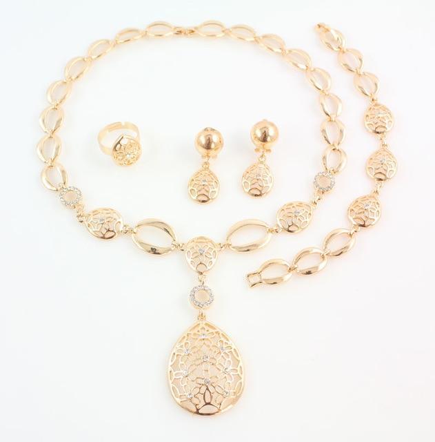 Gold Color Water Drop Jewelry Sets Bridal Jewelry Sets Carol Jewelry set 