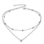 Gold Silver Love Heart Necklace Chain Necklaces FAMSHIN Official Store Silver 