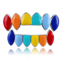 Halloween Vampire Teeth Jewelry with Rainbow Color Body Jewelry TOPGRILLZ GLD Store Silver Set 
