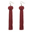 Handmade Long Dangles Earrings Drop Earrings Crazy Feng Official Store wine red 