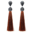 Handmade Long Tassel Earrings Drop Earrings LFPU jewellery Store Coffee 