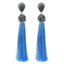 Handmade Long Tassel Earrings Drop Earrings LFPU jewellery Store Light Blue 