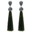 Handmade Long Tassel Earrings Drop Earrings LFPU jewellery Store Olive 