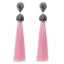 Handmade Long Tassel Earrings Drop Earrings LFPU jewellery Store Pink 