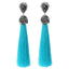 Handmade Long Tassel Earrings Drop Earrings LFPU jewellery Store Sky Blue 