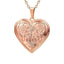 Heart Locket Photo Frame Necklace Pendant Necklaces U 7 Official Store Flower rose gold 