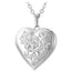 Heart Locket Photo Frame Necklace Pendant Necklaces U 7 Official Store Rose silver 