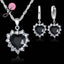 Heart Shaped Crystal Jewelry Sets Bridal Jewelry Sets JEXXI Official Store 