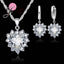 Heart Shaped Crystal Jewelry Sets Bridal Jewelry Sets JEXXI Official Store White 