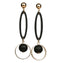 Korean Fashion Long Asymmetry Earrings Drop Earrings xiyanike Official Store Black 