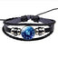 Leather Braided Bracelet with Zodiac Sign Button Wrap Bracelets ESSPOC AngelJewelry Store 