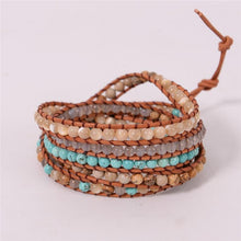 Leather Handmade Natural Stone Bead Bracelet Wrap Bracelets YGLINE Store 