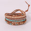 Leather Handmade Natural Stone Bead Bracelet Wrap Bracelets YGLINE Store 