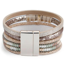 Leather Multilayer Bracelets with Metal Rope Design Wrap Bracelets ALLYES Official Store