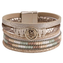 Leather Multilayer Bracelets with Metal Rope Design Wrap Bracelets ALLYES Official Store 