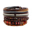 Leather Rope Bracelet with Wood Beads Wrap Bracelets Design Zone Store 