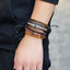 Leather Rope Bracelet with Wood Beads Wrap Bracelets Design Zone Store 