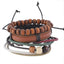 Leather Rope Bracelet with Wood Beads Wrap Bracelets Design Zone Store H 3PCS 