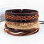 Leather Rope Bracelet with Wood Beads Wrap Bracelets Design Zone Store M 4PCS 