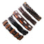 Leather Rope Bracelet with Wood Beads Wrap Bracelets Design Zone Store P 5PCS 