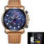 Leather Waterproof Automatic Date Quartz Watch For Men Quartz Watches LIGE-02 Store Leather gold blue 