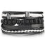 Leather Wood Bead Bracelet with Braided Rope Design Wrap Bracelets IF ME Official Store FDY987 