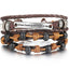 Leather Wood Bead Bracelet with Braided Rope Design Wrap Bracelets IF ME Official Store FDY992 