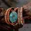 Leather Wrap Bracelet with Huge Ocean Stone Design Wrap Bracelets YGLINE Store 